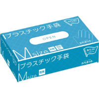 プラスチック手袋　１００枚　粉無　箱Ｍ