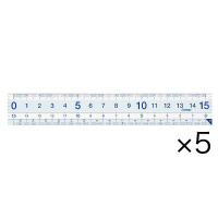 再生ＰＥＴすべり止め機能付直定規　１５ｃｍ×５