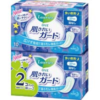 ロリエ肌きれいガード　夜用羽なし　１０個入×２