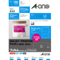 フィルムラベル　透明光沢　ＩＪＰ　１２面　１０枚