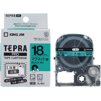 テプラ　ＰＲＯテープ　マグネット緑色１８ｍｍ黒文字