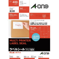 再生紙ラベル　兼用　Ａ４　４面　１００枚