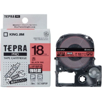 テプラ　ＰＲＯテープ　強粘着赤ラベル１８ｍｍ黒文字