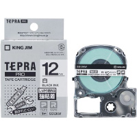 テプラＰＲＯテープ強粘着白ラベル１２ｍｍ黒文字×５