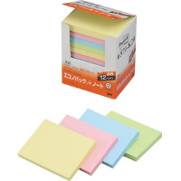ポストイット　再生紙ノート７５×１００　混色１２冊