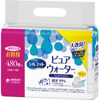 シルコットウェット　ピュアウォータ詰替５８枚入×８