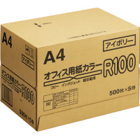 カラーペーパーＲ１００　アイボリー　Ａ４　１箱
