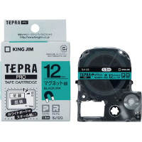 テプラ　ＰＲＯテープ　マグネット緑色１２ｍｍ黒文字