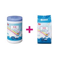 残りが見える除菌ウェットタオル　本体＋詰替セット