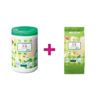 残りが見える除菌ウェットノンアルコール　本体＋詰替