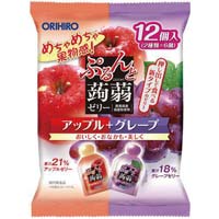 ぷるんと蒟蒻ゼリーパウチアップル＆グレープ