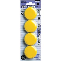カラーマグネット　直径４０ｍｍ　４個入　黄