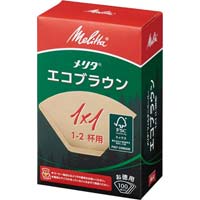 コーヒーフィルターエコブラウン　１‐２杯用１００枚