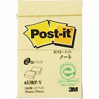 ポストイット　再生紙ノート３８×５０　イエロー２冊