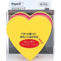 ポストイット蛍光色　ハート形　５色２２５枚