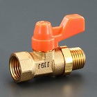 Ｒｃ１／４”ｘＲ　１／４”　ミニボールバルブ（メッキ無）