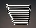 １０本組／１０‐１９ｍｍ　片目片口スパナ（超ロング）