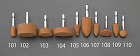 ３２ｘ　８ｍｍ／６角軸　軸付砥石（ソロバン／ＷＡ）