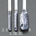 ３ｘ　１３ｍｍ／３ｍｍ軸　［Ｃｏａｔｅｄ］超硬バー