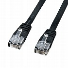 【サンワサプライ】Cat6フラットLANケーブル（15m・ブラック）
