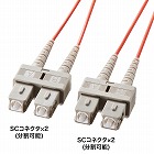 【サンワサプライ】メガネ型　光ファイバケーブル　マルチモード　50μm　SC×2-SC×2　2m
