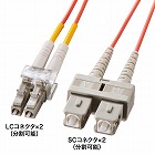 【サンワサプライ】メガネ型　光ファイバケーブル　マルチモード　50μm　LC×2-SC×2　3m