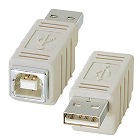 【サンワサプライ】USBアダプタ　USB　Bコネクタメス-USB　Aコネクタオス