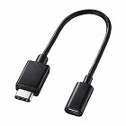 【サンワサプライ】USB2.0変換ケーブル（type　C　オス　-　micro　B　メス・10cm）